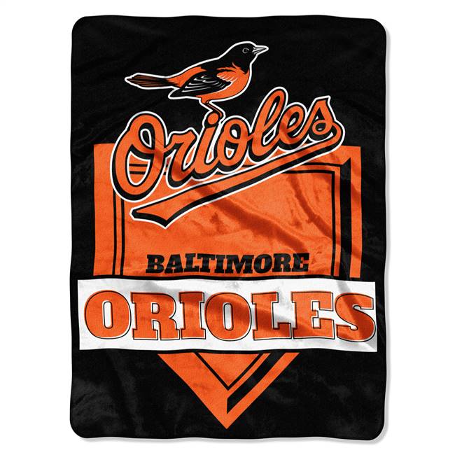 Baltimore Baseball Orioles Home Plate Raschel Throw Blanket 60X80 inches