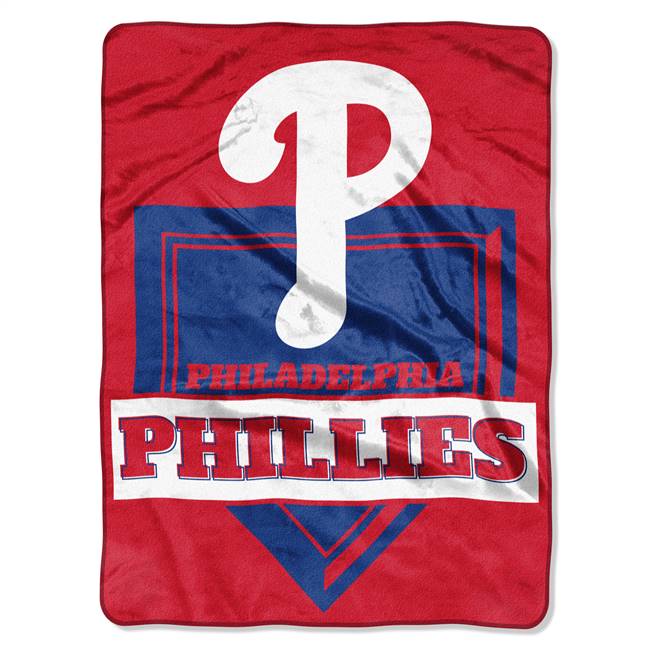 Philadelphia Baseball Phillies Home Plate Raschel Throw Blanket 60X80 inches