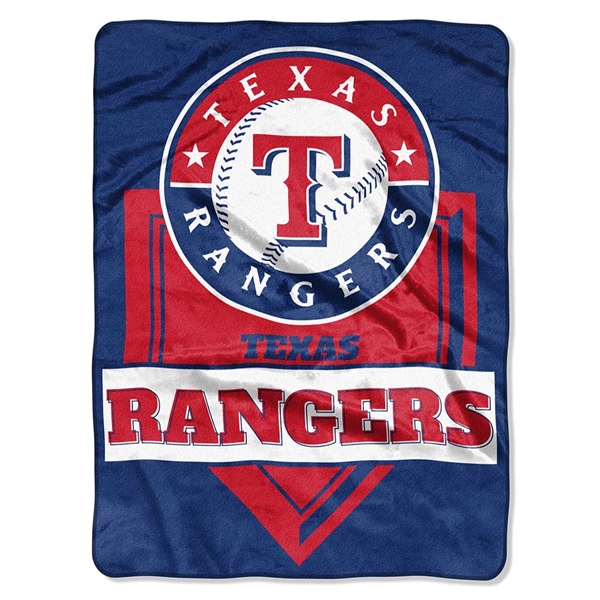Texas Baseball Rangers Home Plate Raschel Throw Blanket 60X80 inches