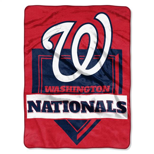 Washington Baseball Nationals Home Plate Raschel Throw Blanket 60X80 inches
