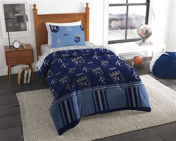 Kansas City Baseball Royals Rotary Twin Bed in a Bag Set  