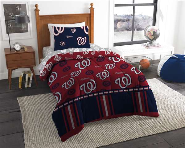 Washington Baseball Nationals Rotary Twin Bed in a Bag Set  