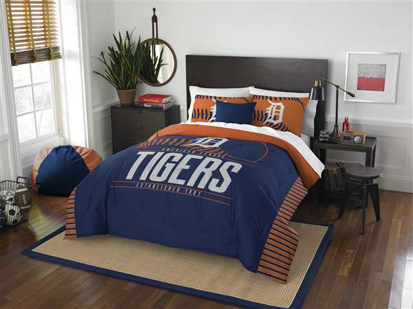 Detroit Baseball Tigers Grand Slam Full/Queen  Bed Comforter and ShamSet  