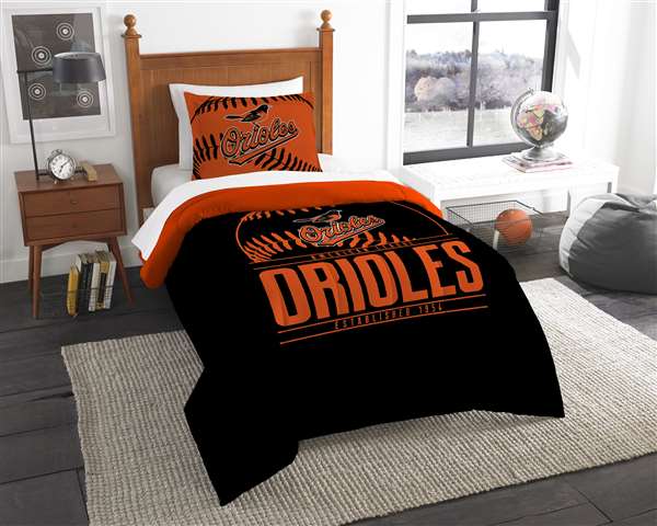 Baltimore Baseball Orioles Grand Slam King Bed Comforter and Sham Set  