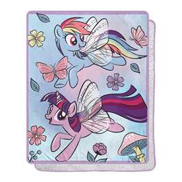 Hasbro My Little Pony - Floral Flight Silk Touch/Sherpa Blanket 40"x50"  