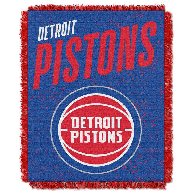 Detroit Basketball Pistons Double Play Woven Jacquard Throw Blanket 