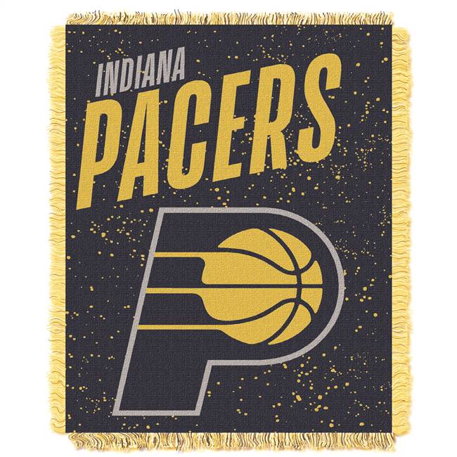 Indianapolis Basketball Pacers Double Play Woven Jacquard Throw Blanket 
