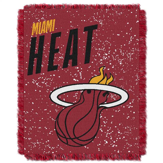 Miami Basketball Heat Double Play Woven Jacquard Throw Blanket 