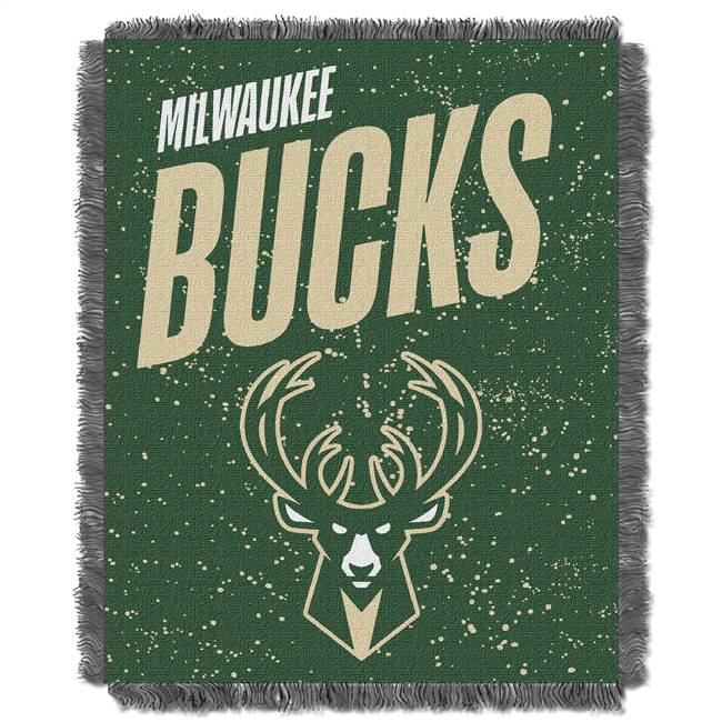 Milwaukee Basketball Bucks Double Play Woven Jacquard Throw Blanket 