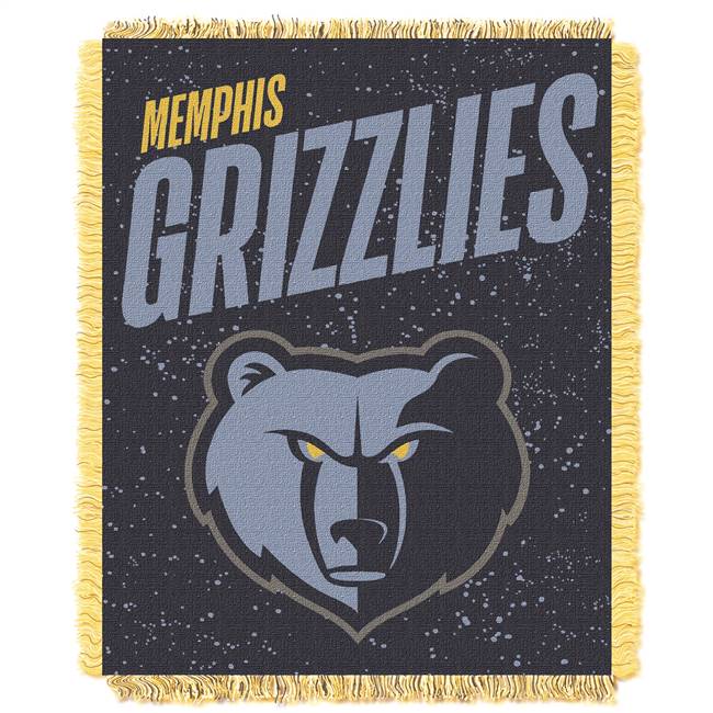 Memphis Basketball Grizzlies Double Play Woven Jacquard Throw Blanket 