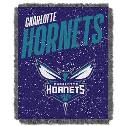 Charlotte Basketball Hornets Double Play Woven Jacquard Throw Blanket 