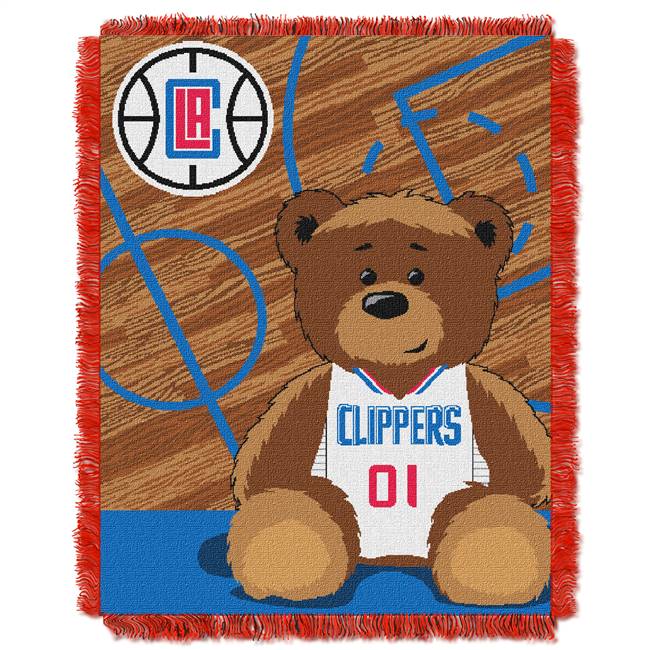Los Angeles Basketball Clippers Half Court Woven Jacquard Baby Throw Blanket 