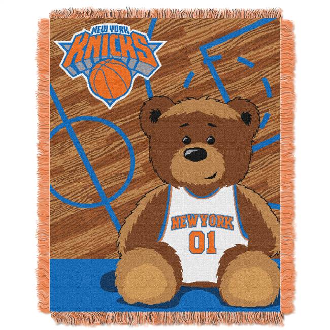 New York Basketball Knicks Half Court Woven Jacquard Baby Throw Blanket