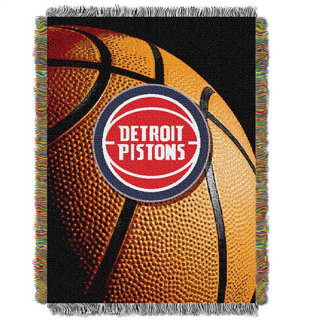 Detroit Basketball Pistons Photo Real Woven Tapestry Throw Blanket 