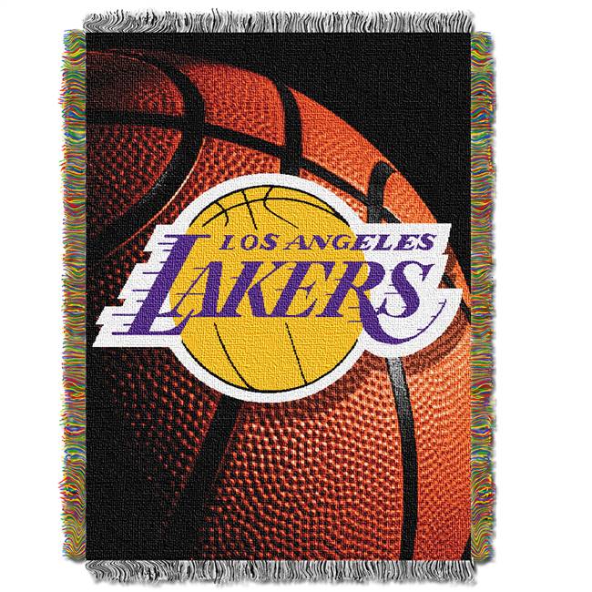 Los Angeles Basketball Lakers Photo Real Woven Tapestry Throw Blanket 