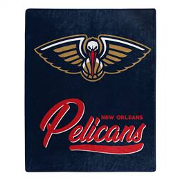 New Orleans Basketball Pelicans Signature Raschel Plush Throw Blanket 50X60 