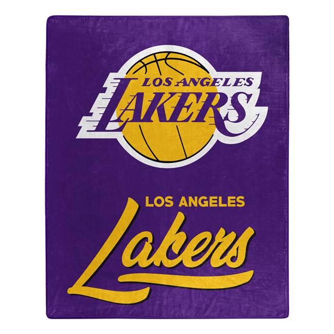 Los Angeles Basketball Lakers Signature Raschel Plush Throw Blanket 50X60 