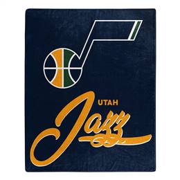 Utah Basketball Jazz Signature Raschel Plush Throw Blanket 50X60 