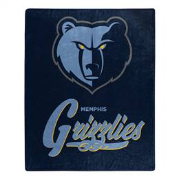 Memphis Basketball Grizzlies Signature Raschel Plush Throw Blanket 50X60 
