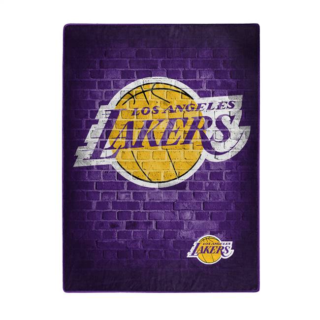 Los Angeles Basketball Lakers Street Raschel Throw Blanket 60X80