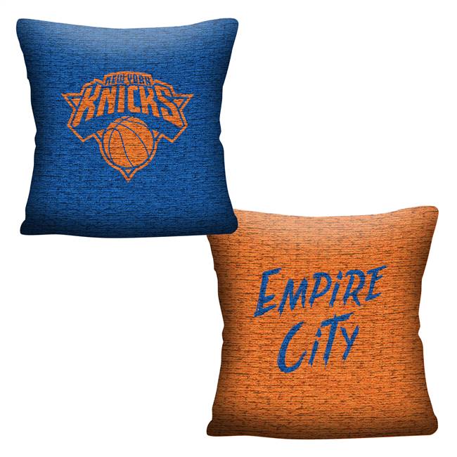 New York Basketball Knicks Double Sided Jacquard Pillow 