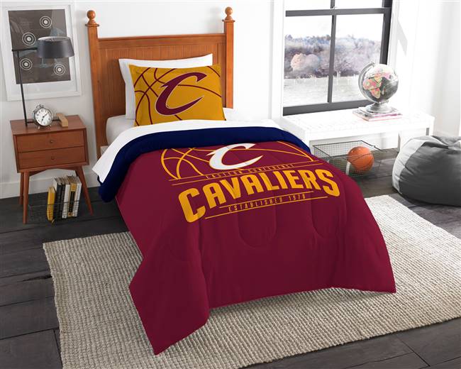 Cleveland Basketball Cavaliers Reverse Slam Twin Bed Comforter and Sham Set 