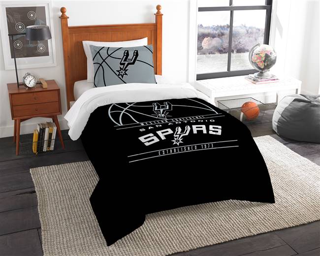 San Antonio Basketball Spurs Reverse Slam Twin Bed Comforter and Sham Set 