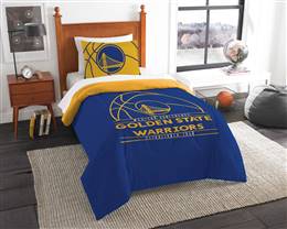 Golden State Basketball Warriors Reverse Slam Twin Bed Comforter and Sham Set 