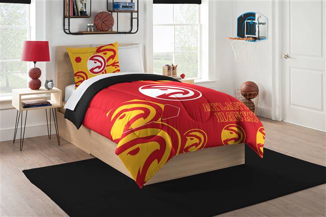 Atlanta Basketball Hawks Hexagon Twin Bed Printed Comforter Set