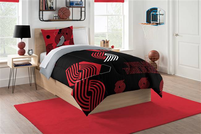 Portland Trailblazers Hexagon Twin Bed Printed Comforter Set