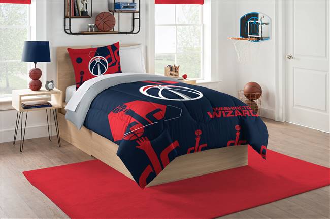Washington Basketball Wizards Hexagon Twin Bed Printed Comforter Set 