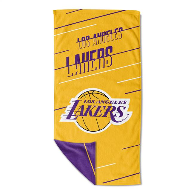 Los Angeles Basketball Lakers Splitter Beach Towel with Mesh Bag 32X64
