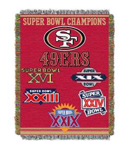 San Francisco 49ers Commemorative Series 5x Champs Tapestry
