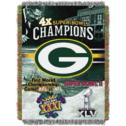 Green Bay Packers Commemorative Series 4x Champs Tapestry