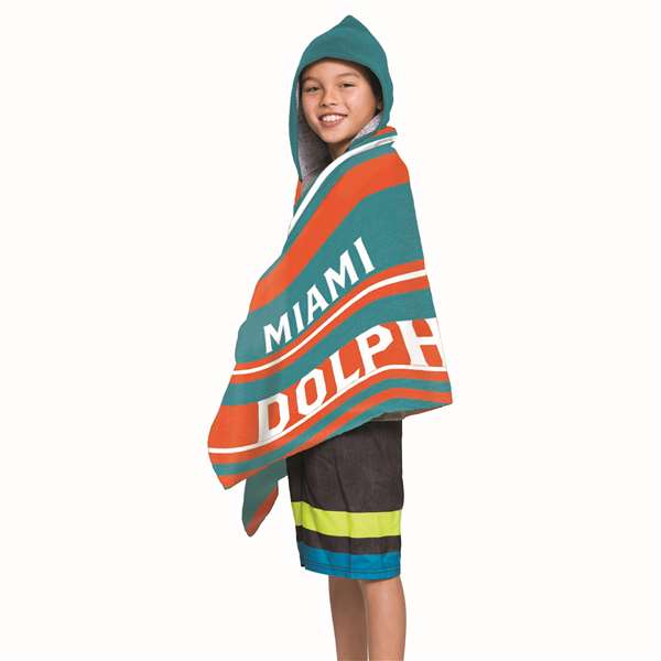 Miami Dolphins - Juvy Hooded Towel, 22"X51" 