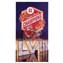Kansas City Chiefs Super Bowl LVIII Champions Beach Towel  