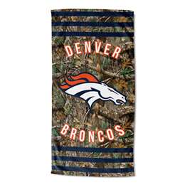 Denver Broncos Real Tree Stripes Beach Towel 