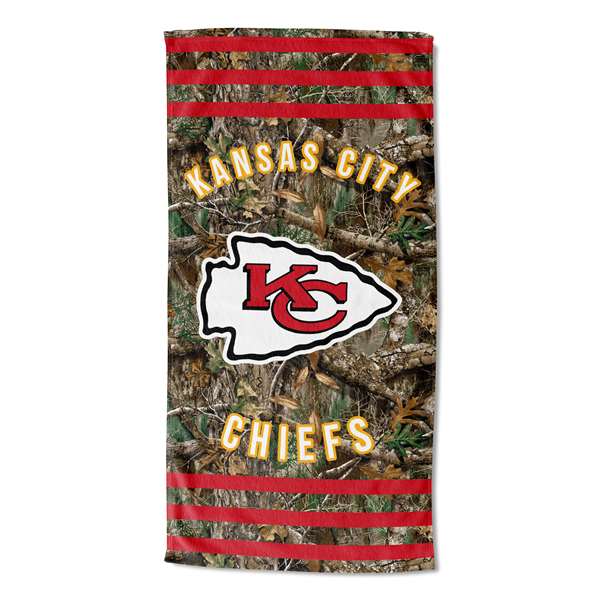 Kansas City Chiefs Real Tree Stripes Beach Towel 