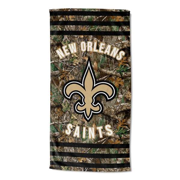 New Orleans Saints Real Tree Stripes Beach Towel 