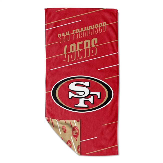San Francisco Football 49ers Splitter 32X64 Beach Towel with Mesh Bag