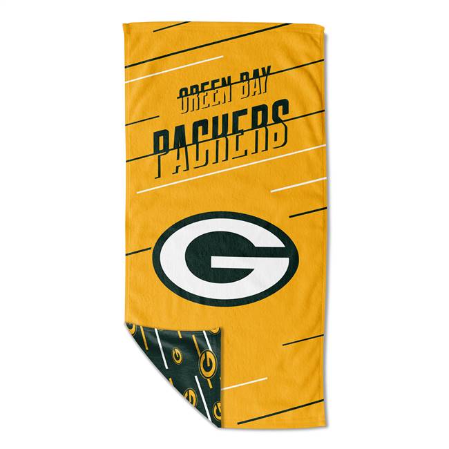 Green Bay Packers Splitter 32X64 Beach Towel with Mesh Bag