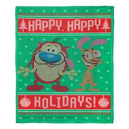 Ren and Stimpy, Happy Happy Holidays  Silk Touch Throw Blanket 50"x60"  