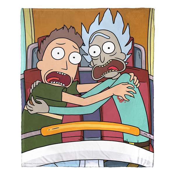 Rick & Morty, Hold On  Silk Touch Throw Blanket 50"x60"  
