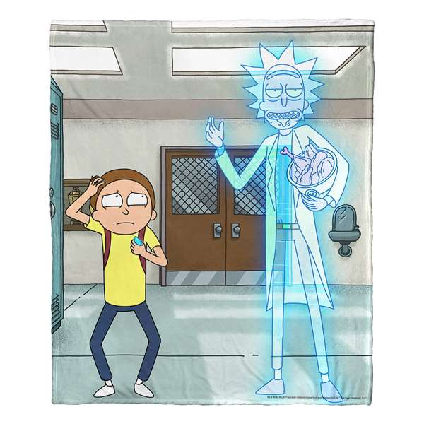 Rick & Morty, Holographic Chicken  Silk Touch Throw Blanket 50"x60"  