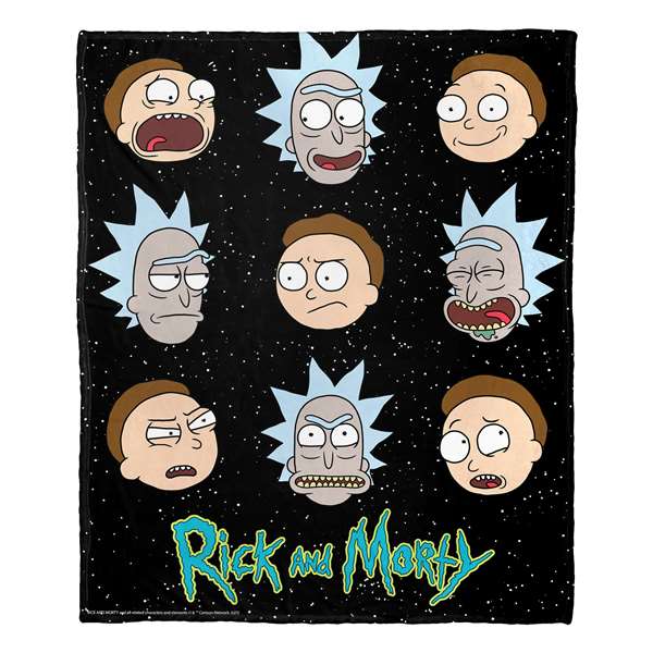 Rick & Morty, Talking Heads  Silk Touch Throw Blanket 50"x60"  