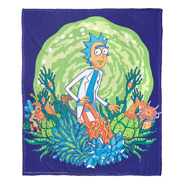 Rick & Morty, Where is Rick  Silk Touch Throw Blanket 50"x60"  