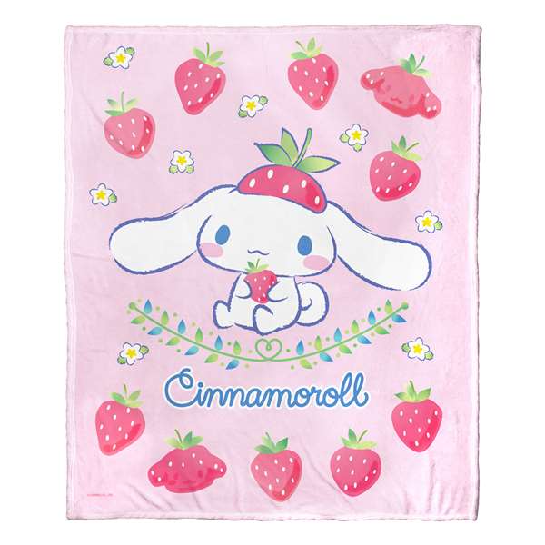 Cinnamoroll, Sweet As Strawberries  Silk Touch Throw Blanket 50"x60"  