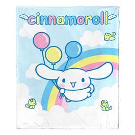 Cinnamoroll, Rainbow Clouds  Silk Touch Throw Blanket 50"x60"  