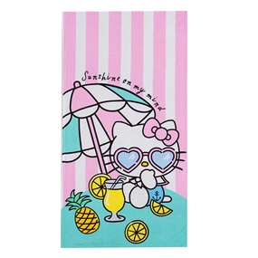 Hello Kitty, Umbrella Drink  ENT Beach Towel 30"x60"