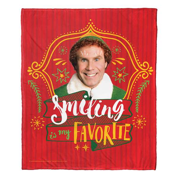 Elf, Smiling is My Favorite  Silk Touch Throw Blanket 50"x60"  